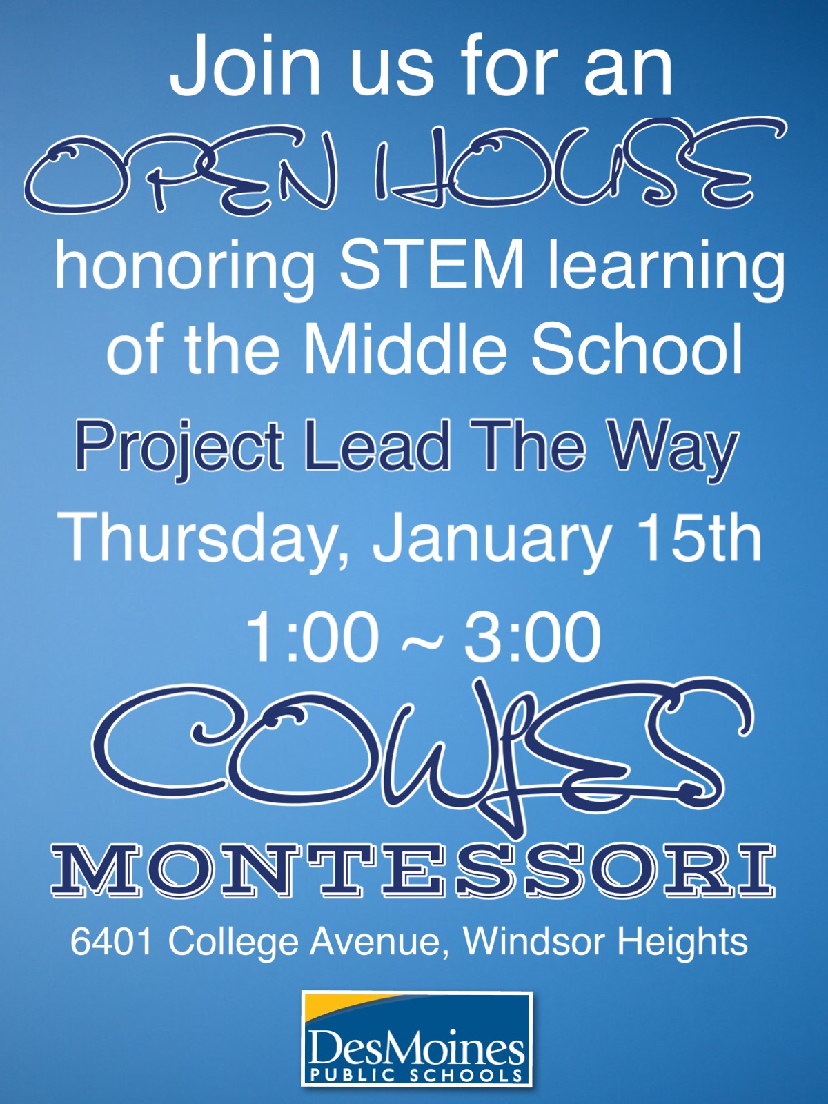 Middle School Open House Cowles Montessori School