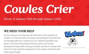 Cowles Crier week of January 16th
